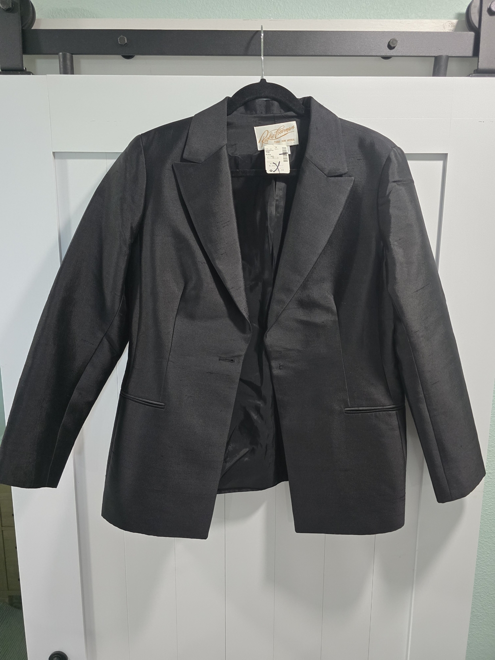 Teri Jon Black Satin Evening Jacket